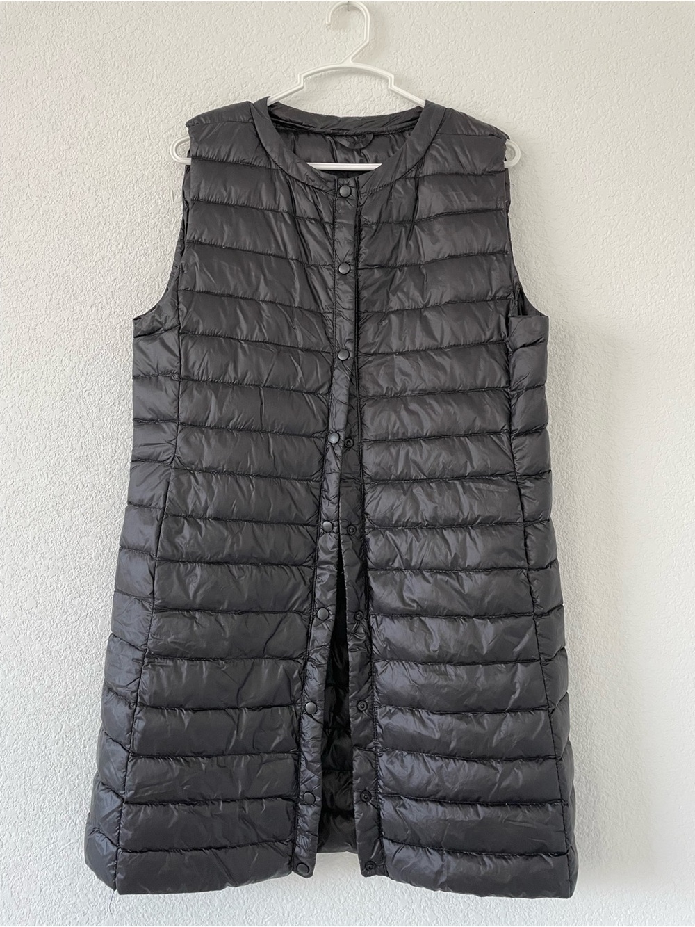 Vintage Black Quilted Long Puffer Vest